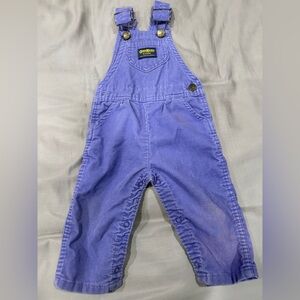 Vintage OshKosh Vestbak Kids Purple Corduroy Overalls